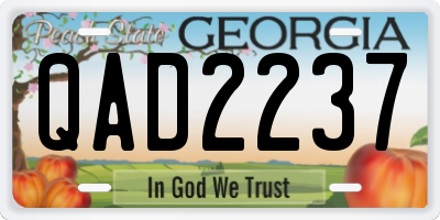GA license plate QAD2237