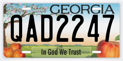 GA license plate QAD2247