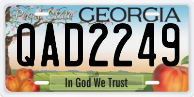 GA license plate QAD2249