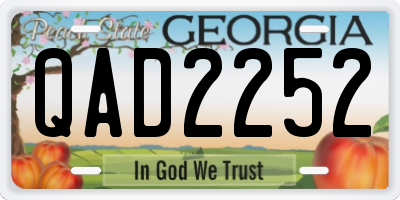 GA license plate QAD2252