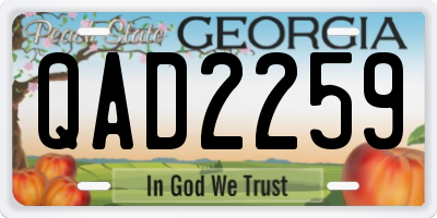 GA license plate QAD2259