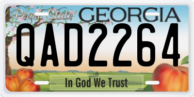 GA license plate QAD2264