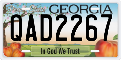 GA license plate QAD2267