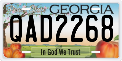 GA license plate QAD2268