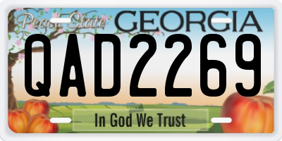 GA license plate QAD2269