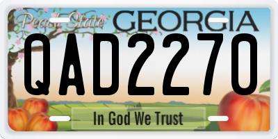 GA license plate QAD2270