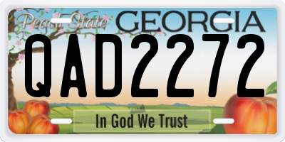 GA license plate QAD2272