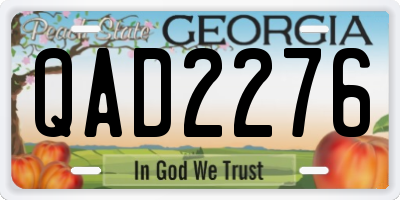 GA license plate QAD2276