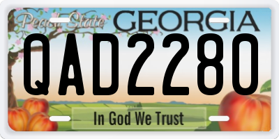 GA license plate QAD2280
