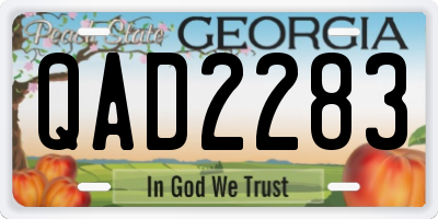GA license plate QAD2283