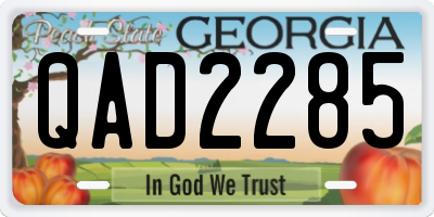 GA license plate QAD2285