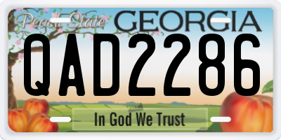 GA license plate QAD2286