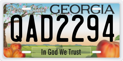 GA license plate QAD2294