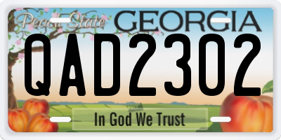 GA license plate QAD2302
