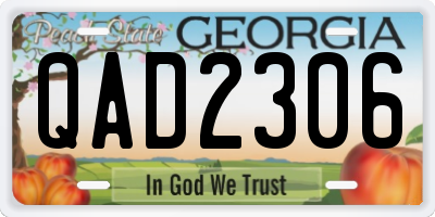 GA license plate QAD2306