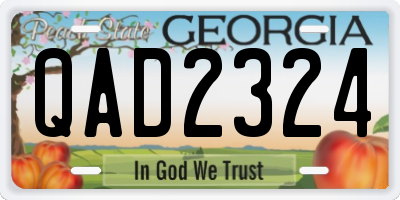 GA license plate QAD2324