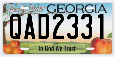 GA license plate QAD2331