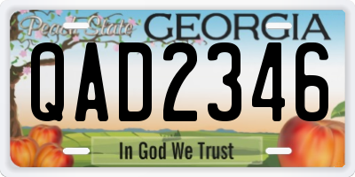 GA license plate QAD2346