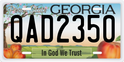 GA license plate QAD2350