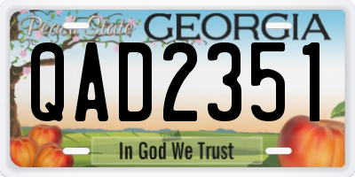 GA license plate QAD2351