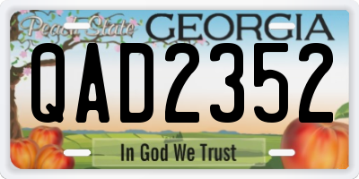 GA license plate QAD2352