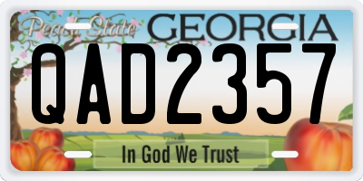 GA license plate QAD2357