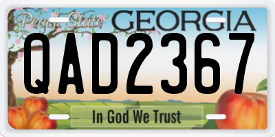 GA license plate QAD2367