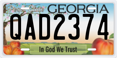 GA license plate QAD2374