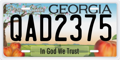 GA license plate QAD2375