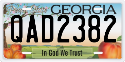 GA license plate QAD2382