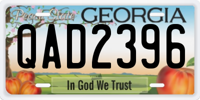 GA license plate QAD2396