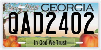 GA license plate QAD2402