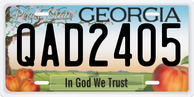 GA license plate QAD2405