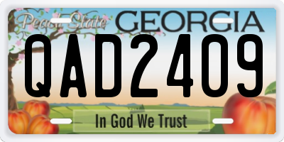 GA license plate QAD2409