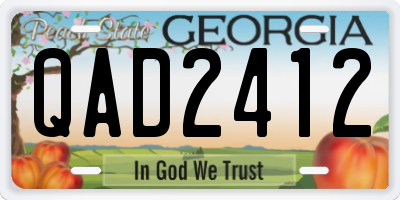 GA license plate QAD2412