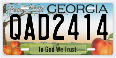 GA license plate QAD2414