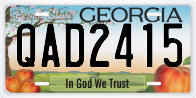GA license plate QAD2415