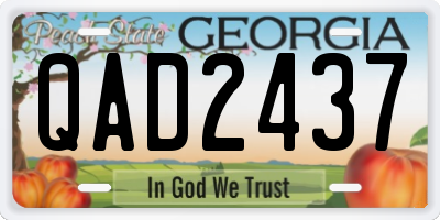 GA license plate QAD2437
