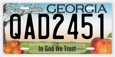 GA license plate QAD2451