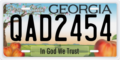 GA license plate QAD2454