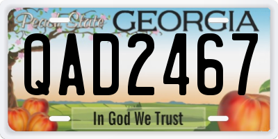 GA license plate QAD2467