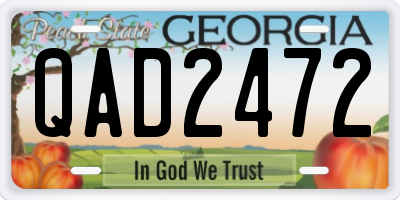 GA license plate QAD2472