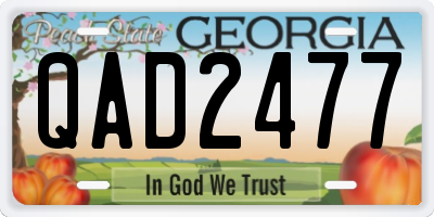 GA license plate QAD2477