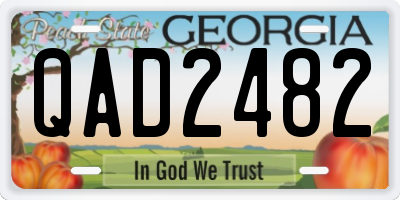 GA license plate QAD2482