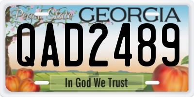 GA license plate QAD2489