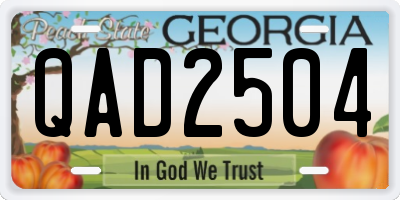 GA license plate QAD2504