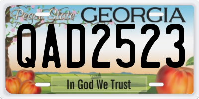 GA license plate QAD2523