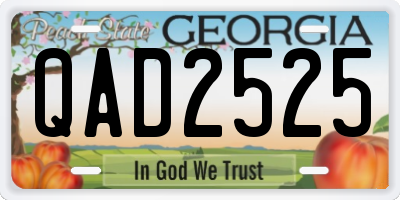GA license plate QAD2525