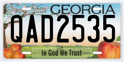 GA license plate QAD2535
