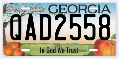 GA license plate QAD2558